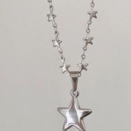 Pendant Necklaces Vintage Star Chain Necklace For Women Fashion Cute Hip Hop Rock Korean Charm Punk 90s Aesthetic Jewelry