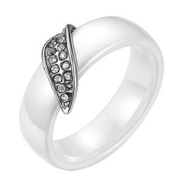 Band Rings Women White Stainless Steel Tree Leaf Rhinestone Jewellery Anillos Bague Femme Aneis Drop Male Ring