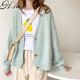 Women's Knits Tees H.SA Women Sweater Cardigans Spring Solid Cashmere Sweater Coat Chic Korean style Casual Cardigans Roupa Jacket sueters mujer 230223