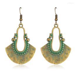 Dangle Earrings Vintage Hollow Gourd U Sector Bronze Ethnic Female Glamour Drop Earring Bohemian Holiday Party Jewel Valentine Gifts