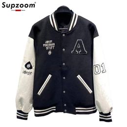 Mens Jackets Arrival Top Fashion Character Loose Cotton Embroidery Bomber Coat Autumn Baseball Suit Casual Printed Female Jacket 230224