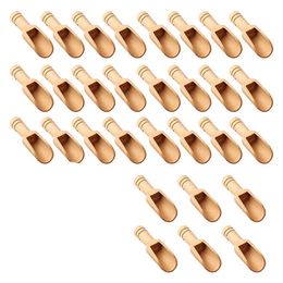 Coffee Scoops 30 Pcs Mini Wooden Spoon Bath Salt Candy Washing Powder Set Baby Promotion 230224