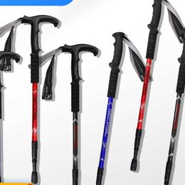 Trekking Poles 1pcs Adult Child Ultralight Trekking Folding Pole Walking Hiking Sticks Camping Family J230224