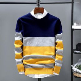 Men's Sweaters Fashion Knitwear Jumper Long Sleeves Cold Resistant Warm Fall Winter Striped Print Blouse Sweater