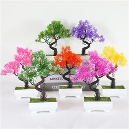 Decorative Flowers 1pc Artificial Bonsai Simulation Otted Plant Ornament Home Garden El Realistic Potted Coffee Table Balcony Decoration