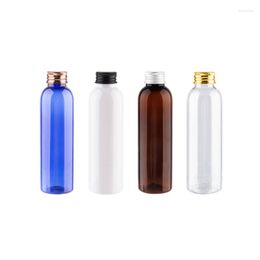 Storage Bottles 150ml X 25 Empty Plastic Bottle With Gold Silver Bronze And Black Aluminum Screw Top Cap Refillable Shampoo Toner Container