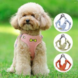 Dog Collars Pet Harness Vest Embroidered Corduroy Leash Small And Medium Supplies Soft Comfortable Teddy Cat Collar