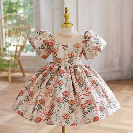 Girl's Dresses Spanish Lolita Baby Girls Princess Ball Gown Kids Cute Beading Jacquard Birthday Party Baptism Boutique Dresses y810 W0224