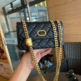 Womens Designer Lambskin Crush Pearl Bead Bags Wallet With Gold Metal Chain Crossbody Shoulder Purse Card Holder Multi Pochette Designer Handbags 17x4.5x11cm