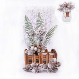 Decorative Flowers Artificial Plants Fake Pine Cone Home Decor 6/10pcs/Bundle Christmas Diy