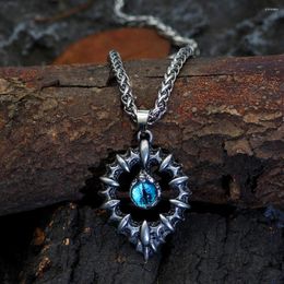 Chains Retro Devil Blue Eyes Pendant Necklace Men's Fashion Punk Hip Hop Domineering Jewellery Personality Gift