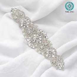 Waist Chain Belts 1PCBridal hand beaded crystal applique belt wedding sash sew ir for dress accessories WDD0152 230224