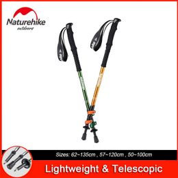 Trekking Poles NatureHike ST01 External Quick lock Trekking pole hiking telescope stick nordic walking stick hand Crutch Alpenstocks Adult Kids J230224