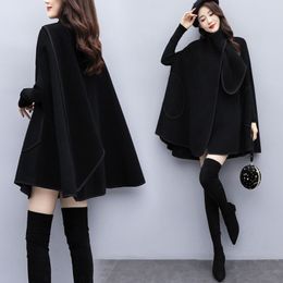 Women's Jackets Autumn Winter Light Luxury Highend Temperament Goddess Style Design Sense Cape Leisure Coat Cloak Korean Women Clothing 230223