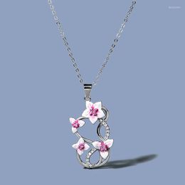 Chains TIOWIOS 2023 Floral Bridal Set Enamel Hand-painted Delicate Charm Necklace Earrings Jewellery Gift For Women