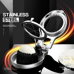 Other Kitchen Dining Bar High grade Multifunctional Egg Cutter Stainless Steel Slicer Sectioner Mould Flower Shape Creative Tools 230224