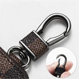 Keychains Keychains & Lanyards PU Leather Bag Keychains Car Keys Holder Key Rings Black Plaid Brown Flower Pouches Pendant Keyrings Charms f