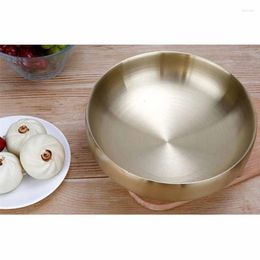 Bowls Gold Bowl Rice Silver Tray Ware Soup Container Thick Stainless Steel Korean Noodles Heatproof Big Tableware 1pcs