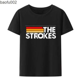 Men's T-Shirts The Strokes Merch T Shirt The Strokes Band Music Rock Slow Killer The Move on Fashion T-shirt Men Teeshirt W0224