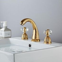 Bathroom Sink Faucets Wovier Matte Black Widespread Waterfall Faucet Two Handle Three Hole Basin Mixer Tap With Up Drain