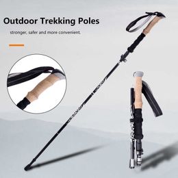 Trekking Poles Ultralight Trekking Poles Adjustable Antishock Alpenstock Hiking Canes Folding Aluminium Outdoor Sports for Men Women Mountains J230224