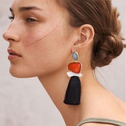 Stud Earrings JURAN Fringed Statement Drop Wedding Tassel Multicoloured Fashion Jewellery Women 2023 Trend