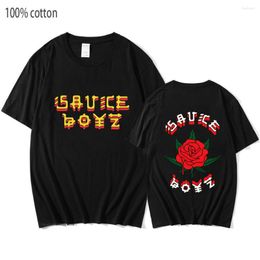 Mens t Shirts Eladio Carrion Sauce Boyz T-shirts Monarca Cotton Anime Casual Kawaii Manga Tshirt Cartoon Clothes Women Streetwear Men Tee