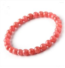 Strand 2023 Ly Top Quality Natural Rhodochrosite Gems Stone Round Beads Bracelet 7mm Fashion Women Crystal Beacelet
