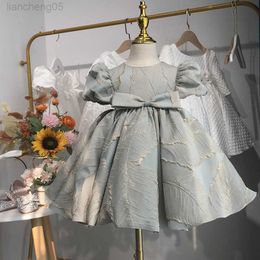 Girl's Dresses Spainsh Court Vintage Printed Satin Princess Ball Gown For Baby Girls 1st Birthday Baptism Party Dresses Children Clothing y508 W0224