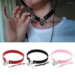 Choker Punk Necklace For Women Heart Padlock Collar With Keys Gothic Halloween Cosplay