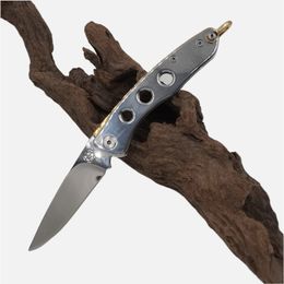 H2372 Folding Blade Knife 420C Satin Blade Three Holes Stainless Steel Handle Outdoor EDC Pocket Folder Knives