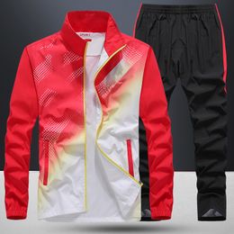 Mens Tracksuits Sportswear Men Spring Autumn 2 Piece Sets Man Sports Suit JacketPant Sweatsuit Male Fashion Print Tracksuit Size L5XL 230224
