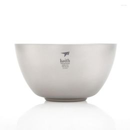 Bowls Keith Titanium Double Wall Rice Bowl Storager Non Slip Anti-scalding Soup Container Lightweight Bacteriostatic Tableware
