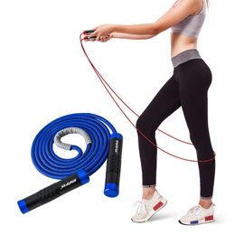 Jump Ropes Adjustable Fitness Jump Rope Two BallBearing Metal Handle Braided Rope Weighted Skipping Home Gym Physical Training Boxing J230224