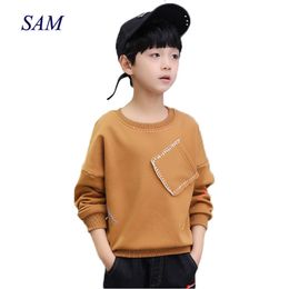 Clothing Sets boys t shirts kids long sleeve tees tops clothes solid cotton spring autumn children school t shirt 230224