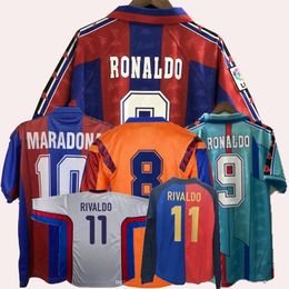 Retro classic GUARDIOLA MARADONA soccer jerseys 1980 82 1990 92 96 97 98 99 2000 RIVALDO LUIS ENRIQUE FIGO RONALDO STOITCHKOV PUYOL XAVI LITMANEN Retro football shirt