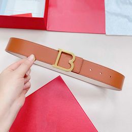 Luxury Men Women Belt Fashion Vintage Alphabet Copper Buckle Business Casual Belts Top Designer Double-sided Style Formal Dress Belt Width 4cm