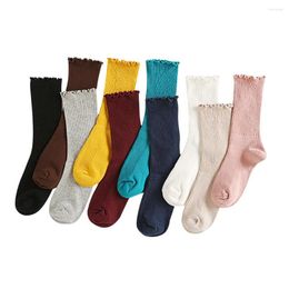 Women Socks Japanese High School Girl Solid Colour Stocking