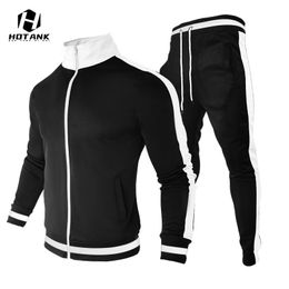Mens Tracksuits Men Tracksuit Casual Brand Hoodies Mens Sets Zipper Jacket 2 PiecePants Striped Gym Sports Suit Male Hip Hop Streetwear 230224