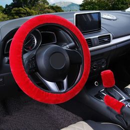 Steering Wheel Covers Winter Cover Handbrake Car Automatic / Warm Super Thick Plush Gear Shift CollarSteering
