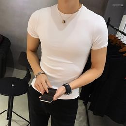 Men's T Shirts Plus Size 4XL-M Solid Slim Fit Short Sleeve T-Shirts For Men Clothing 2023 O-Neck Casual Skinny Tee Shirt Homme Streetwear