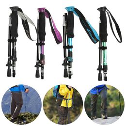 Trekking Poles 10 Styles Aluminum Portable Outdoor Foldable Walking Sticks Camping Hiking Tool Telescopic Stick Folding Trekking Poles J230224