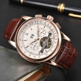 2023 Men's Luxury Mechanical Watch leisure Fashion five-pin running Second large flywheel Multi-function Calendar Waterproof Belt Watches