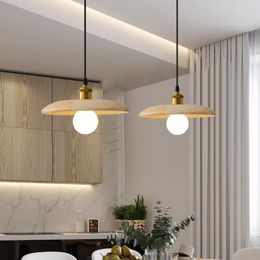 Pendant Lamps Nordic Solid Wood Light For Kitchen Island Dinning Room Retro Decorative Indoor Chandelier