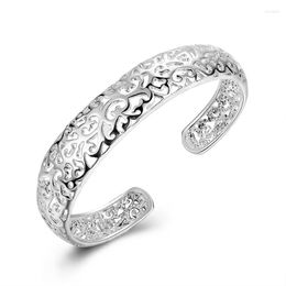 Bangle Silver Colour Charm Jewellery Hollow Bangles Opening Retro Classic Wild Style Top Quality Global