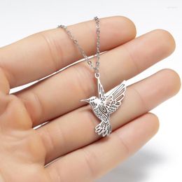 Pendant Necklaces 10pcs Stainless Steel Dainty Hummingbird Necklace Bird