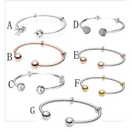 925 Pounds Silver New Fashion Charm Fixed Bead Open Bracelet Silver Bracelet DIY Jewelry Fashion Silver Bracelet Bracelet