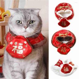 Dog Apparel Fashion Puppy String Bib Cat Necklace Saliva Towel Year Pet Bandana Festival Cloak Dogs Bibs Warm Clothing