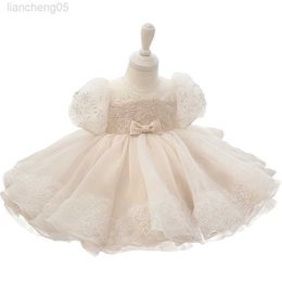 Girl's Dresses Infant 1 Year Birthday Party Dress Baby Dresses For Girls Baptism Clothing Toddler Princess Wedding Gown Girl Baptism Frocks W0224