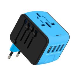5V Universal Converter Travel Charger Power Adapter With 4 USB Ports Smart Phone Fast Charging US UK EU AUS Conversion Plug